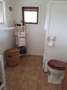 bagno con servizi igienici e finestra. di Foster - Nature Retreat - Nippards Nature Cottage 