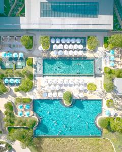 an overhead view of a pool at a resort at Ananti at Busan Village in Busan
