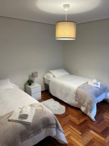 Un pat sau paturi într-o cameră la Céntrico apartamento con terraza integrada