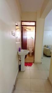 ein Bad mit einem Waschbecken und einem WC in der Unterkunft Cutie homes in Nairobi