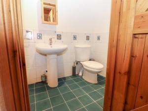 een badkamer met een wastafel en een toilet bij Hepple Hill Cottage in Consett