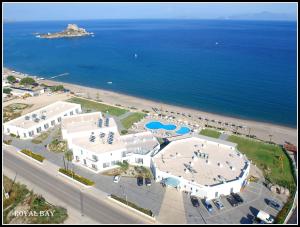 an aerial view of a beach and the ocean at Royal Bay Suites in Kefalos