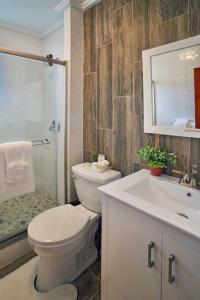 a bathroom with a toilet and a sink and a shower at Scotland Villa 2 in St Thomas
