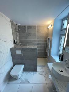 a bathroom with a toilet and a sink at Domaine Clairfontaine Noyarey - Suites Junior in Noyarey +56 photos