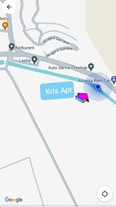 un mapa del centro de arte KT en Kris's apartment, en Lezhë