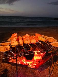 - un barbecue sur la plage avec de la nourriture dans l'établissement ocean view mint - Vacation STAY 62937v, à Minamiboso