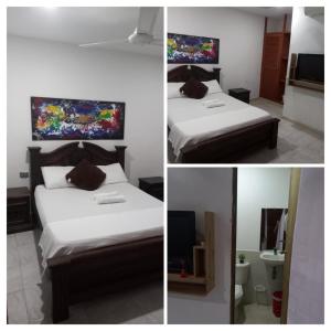 Uma cama ou camas num quarto em Casa Turistica Zamboss