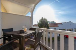 Balkón nebo terasa v ubytování Ferienwohnung Strandgut