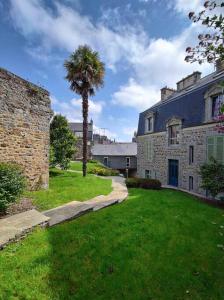 eine Palme im Hof eines Hauses in der Unterkunft Appartement d'exception - proche de la mer in Saint-Brieuc