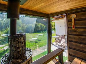 an outside view of a wood stove in a cabin at Holiday Home Maya e Stella by Interhome in Bagni di Lucca