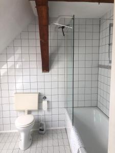 Bilik mandi di Stilvolles Apartment im grünen Münsterland