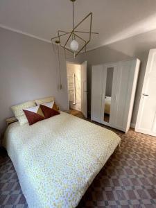 a bedroom with a large bed in a room at T2 au calme - Stationnement facile - Proche gare in Toulon