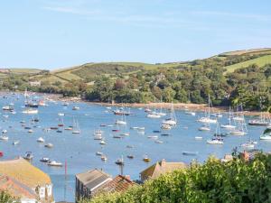 a bunch of boats are sitting in a harbor at 3 Bonaventure Close in Salcombe