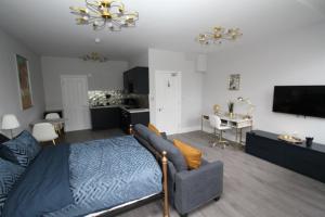 Μια τηλεόραση ή/και κέντρο ψυχαγωγίας στο Luxury Studio Flat In London