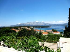 uitzicht op een stad en een waterlichaam bij Apartments Toncic in Lumbarda