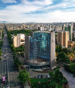 葉瑞文的住宿－埃里溫市中心希爾頓逸林酒店，城市建筑物的空中景观