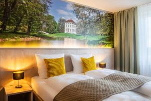 Ένα ή περισσότερα κρεβάτια σε δωμάτιο στο Hotel Restaurant Elbebrücke