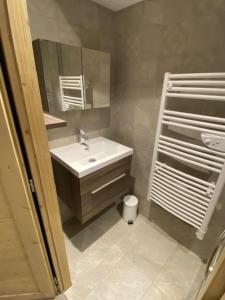 艾姆拉普拉涅的住宿－Le Bouquetin for 8 person，一间带水槽和镜子的浴室