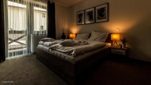 Postel nebo postele na pokoji v ubytování Mucha Apartments