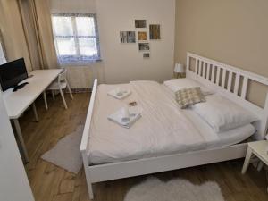 Voodi või voodid majutusasutuse Hotel Drnholec toas