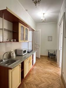 Η κουζίνα ή μικρή κουζίνα στο Апартаменти на Театральній