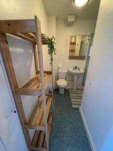 a bathroom with a toilet and a sink at Modern apt next to Temple meads and Bristol Centre in Bristol