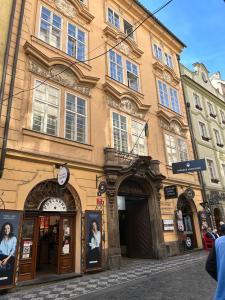 a building on the side of a street at Pension Karlova in Prague