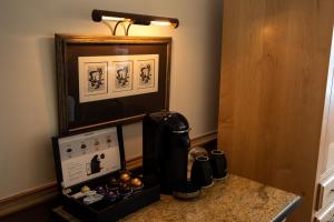 a coffeemaker sitting on a counter in a room at Sun Mountain Lodge in Winthrop