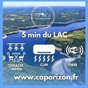 a poster for a lake with the words min dug lag at Caporizon-La Marote-Gite calme tout neuf in Lanobre