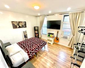 TV a/nebo společenská místnost v ubytování 2 Bedrooms apartament one stop from Manhattan