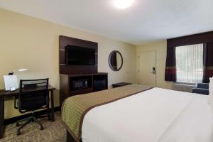 una camera d'albergo con un letto, una scrivania e una televisione di SureStay Hotel by Best Western Manning a Manning