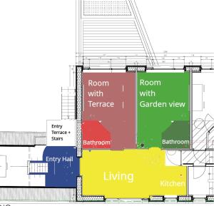 De plattegrond van ScraB&Ble Ecologische gastenkamers