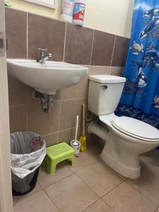 y baño con aseo y lavamanos. en Italian Inspired Condo in Davao by AAG en Dávao