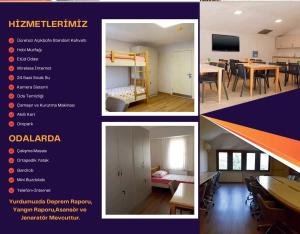 a collage of pictures of a room with a dining room at SAMATYA APARTı in Istanbul