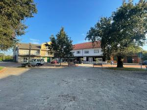 a parking lot in front of a building at San Pedro in Pontevedra