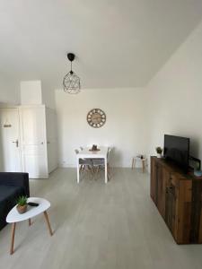 TV a/nebo společenská místnost v ubytování Grand deux pièces au pied du parc du château