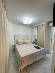 a bedroom with a large bed in a room at Residencial Estanconfort Santos in Santos