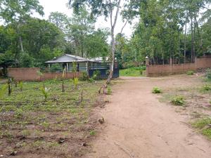 a dirt road with a building in the background at The Cascade Lodge in Embilipitiya