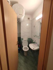 a bathroom with a toilet and a sink at Pirin Sunrise in Bansko