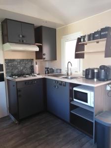 Kuchyň nebo kuchyňský kout v ubytování Mobil-Home Cosy Climatisé 3 chambres