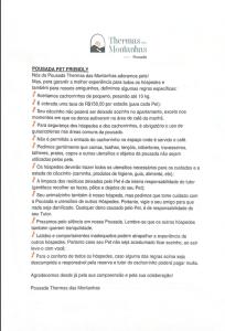 una carta del Manual de documentación de las prestaciones de servicios de alta velocidad en Pousada Thermas das Montanhas en Águas de Lindóia