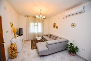 斯庫台的住宿－Villa Alba，带沙发和电视的客厅