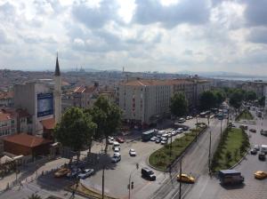 Nespecifikovaný výhled na destinaci Istanbul nebo výhled na město při pohledu z hotelu