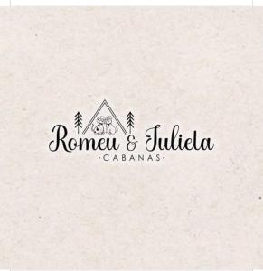 um logótipo para um resort com uma montanha em Cabanas Romeu & Julieta em Cambará
