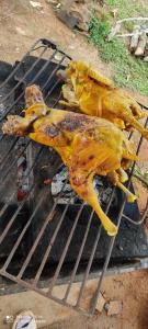 zwei Stücke Essen auf einem Grill in der Unterkunft MIRADOR NARIGUA in San José del Guaviare