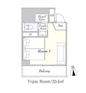 Půdorys ubytování Hotel Asakusa KANNONURA