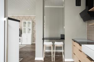Kuchyň nebo kuchyňský kout v ubytování City Apartment Lumikko