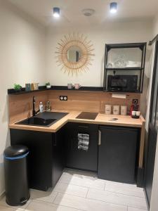 Kuchyň nebo kuchyňský kout v ubytování Appartement avec jacuzzi