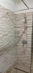y baño con ducha y puerta de cristal. en Apartment Jasenka en Korčula