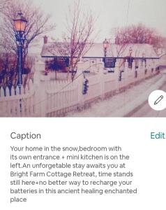 a screenshot of a picture of a snow covered street at Bright Cottage, kingdom of mourne in Ballynoe